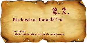 Mirkovics Kocsárd névjegykártya